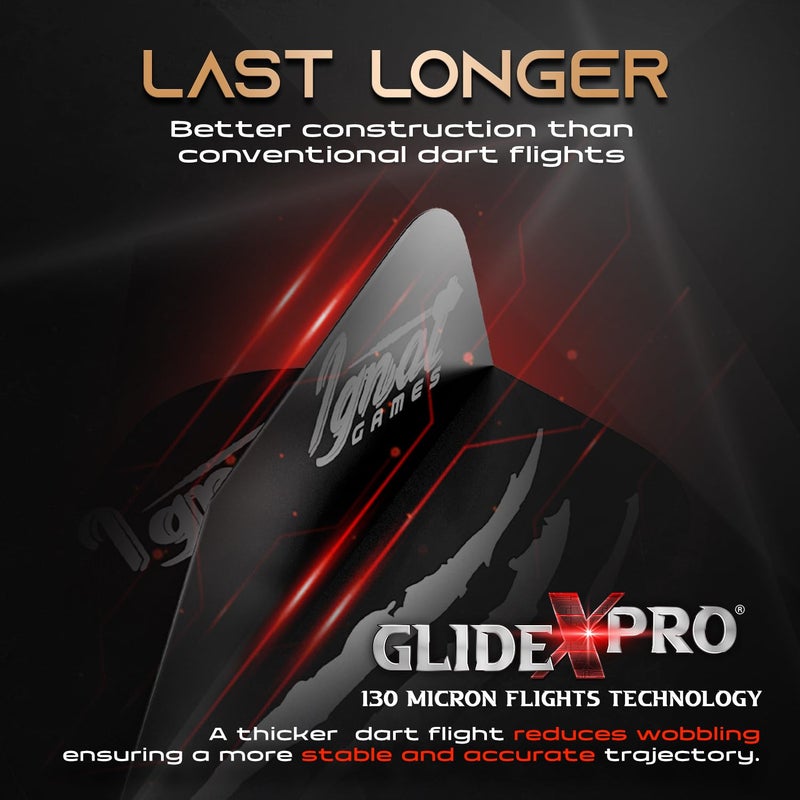 IgnatGames Dart Flights and Accessories â€“ 18/30 GlideXPro 130 Micron Flights in Various Shapes and 6 Flight Protectors - Image 5